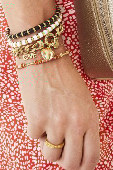 Armband Dotted LOVE Goud kleur Stainless Steel h5 Afbeelding2